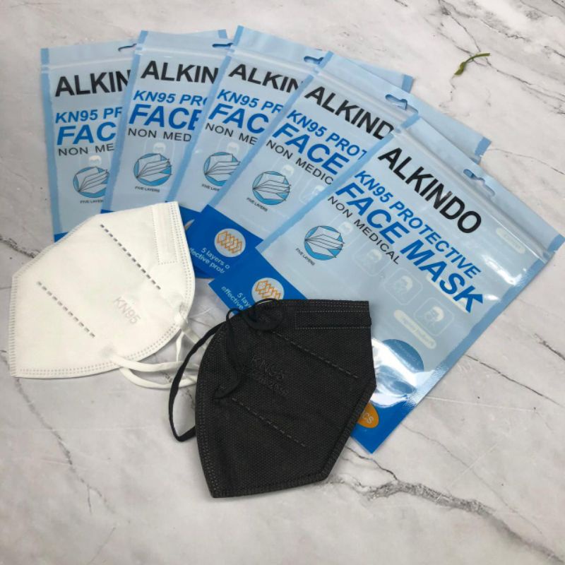 MASKER KN 95 ALKINDO HITAM 5PLY ISI 10 PCS