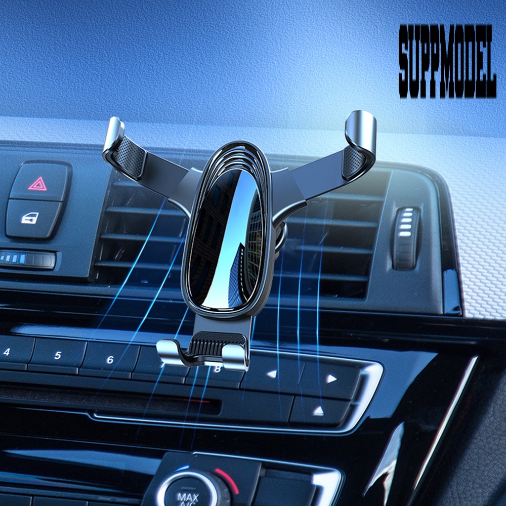 Stand Holder Handphone Universal Bahan Aluminum Alloy Untuk Ventilasi Ac Mobil