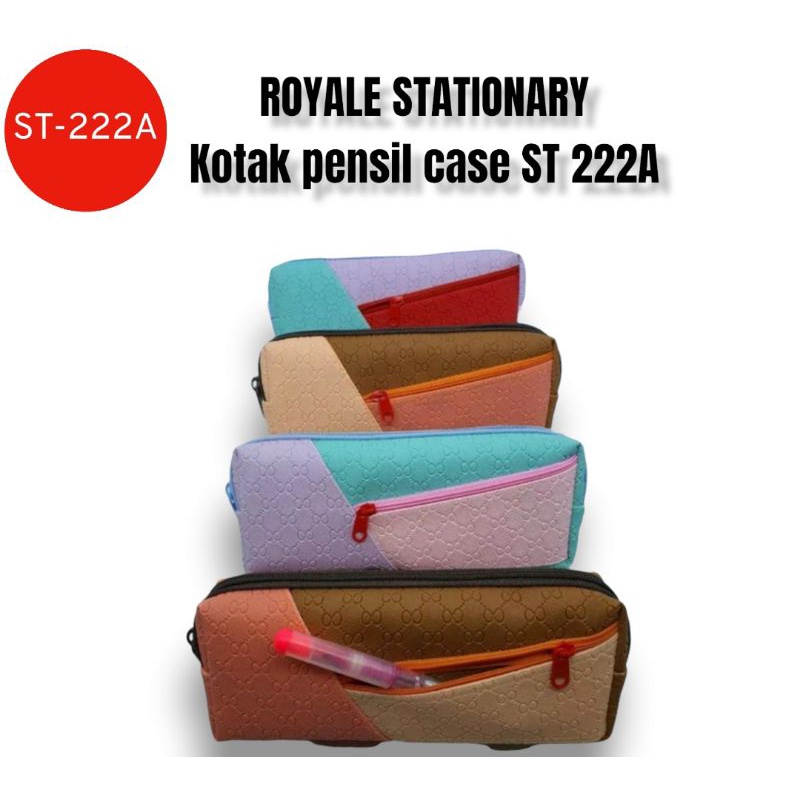 

ROYALE STATIONARY - KOTAK PENSIL / TEMPAT PENSIL / PENCIL CASE SHINTOENG MOTIF TRI COLOR PASTEL ST222A