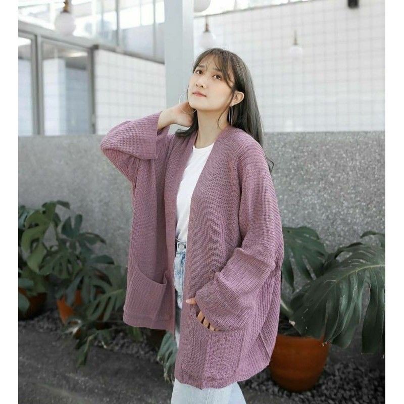 CARDI OUTHER LOOCY PREMIUM RAJUT TEBAL / CARDY OVERSIZE LAVELLA WANITA 100 % RAJUT ASLI