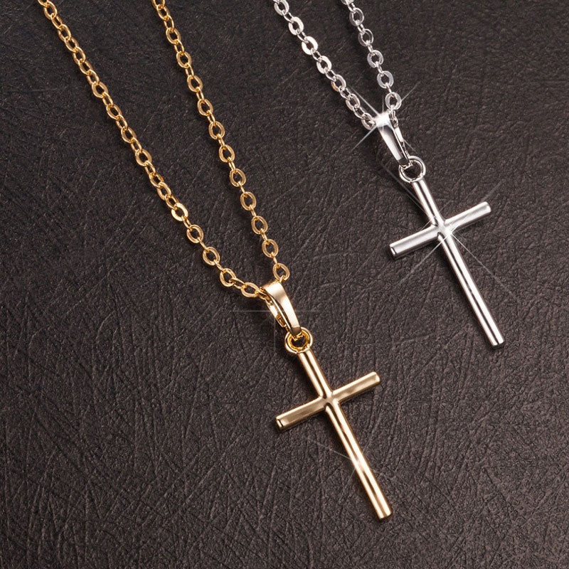 Kalung Salib Pria Rantai Vintage Cross Salib Liontin Kalung