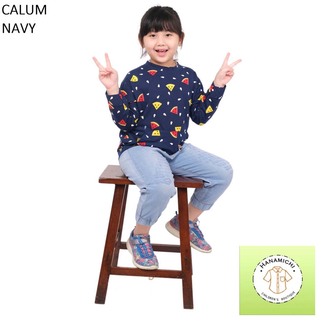 Hanamichi CALUM Sweater Anak Bergambar Lengan Panjang