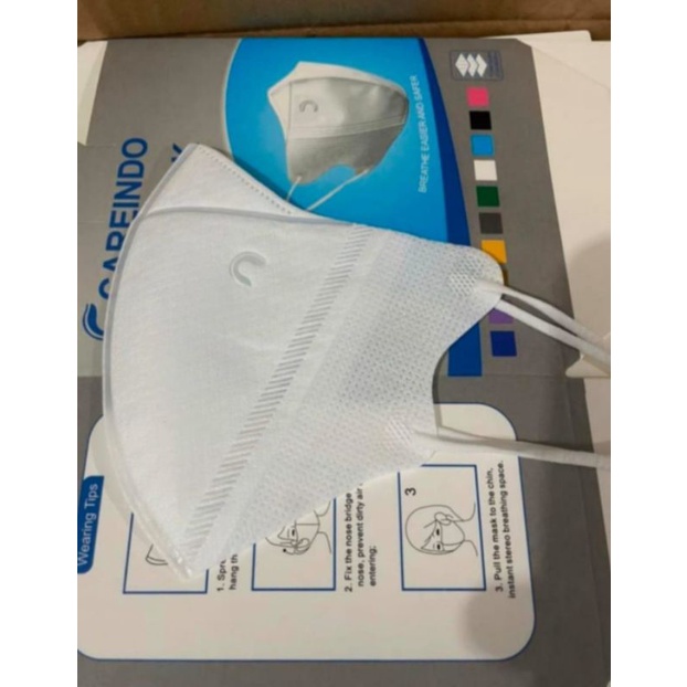 Masker Duckbill Careindo embos 3ply hitam dan putih