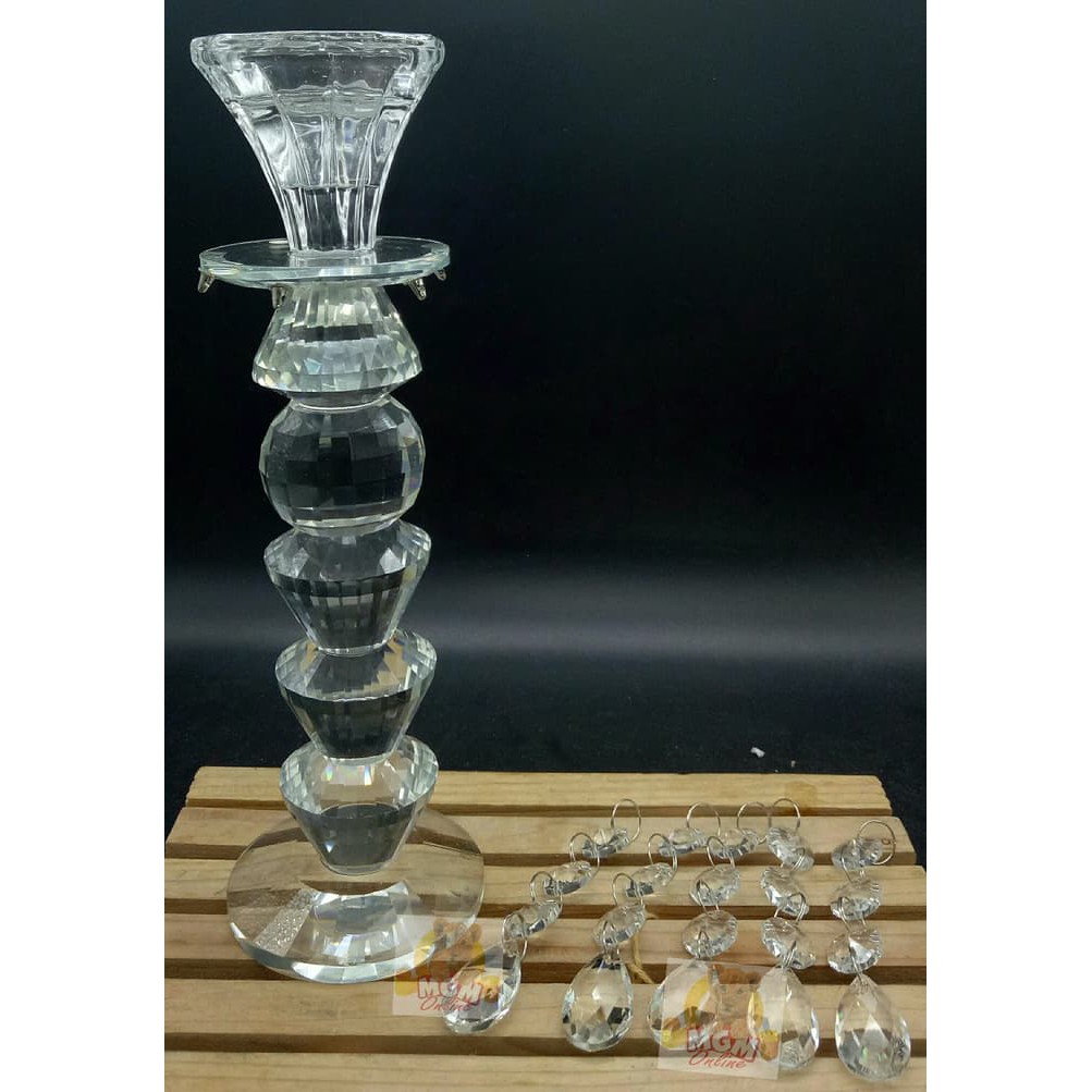 PREMIUM Tempat Lilin Kristal 5layer Juntai 23CM 2466