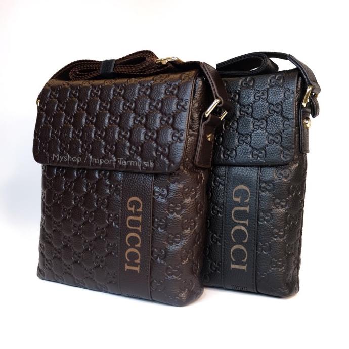 Tas Selempang Kulit Asli Pria Branded Import GC 505