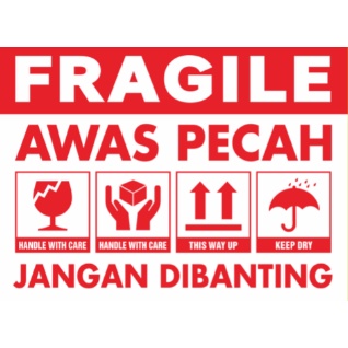 

LAKBAN/STICKER FRAGILE (UNTUK TAMBAHAN PACKING)