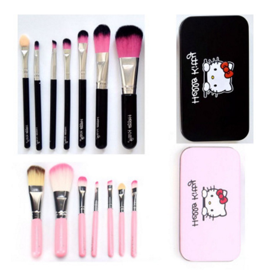 HELLO KITTY MAKE UP BRUSH SET 7 IN 1 - GOOD QUALITY