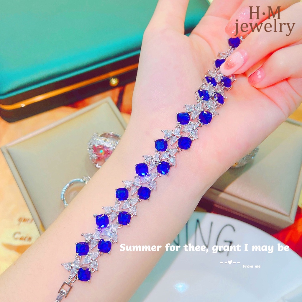 Gelang Desain Bintang Ruby Warna Biru