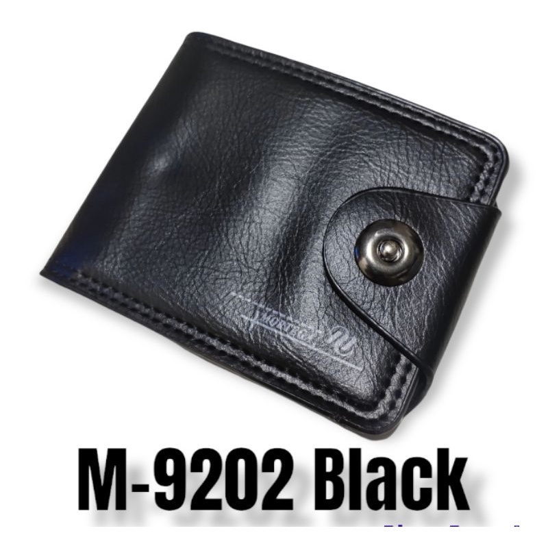 Dompet Pria Lipat Mortega Kancing M-8402 || Dompet Kukit PU Import-Mortega 9202 Black