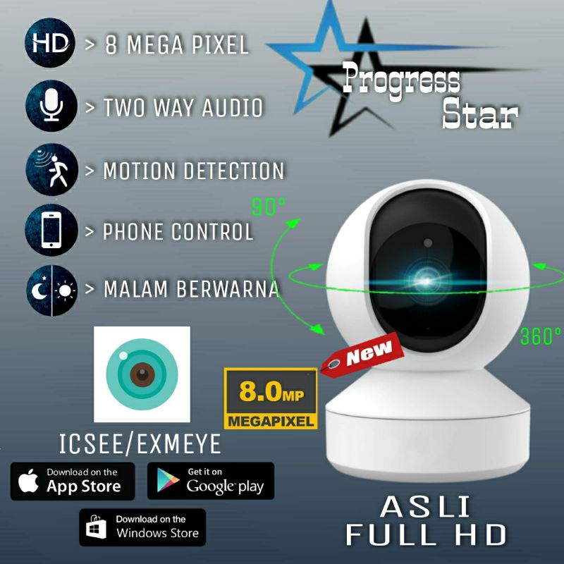 NEW CCTV WIFI IP CAM 8MP FULL HD BABY CAM APP XMEYE DAN ICSEE