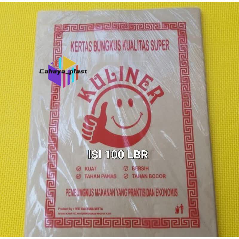 

Kertas Bungkus Nasi Coklat Warteg Uduk / Kertas Nasi isi 100 lbr kuliner