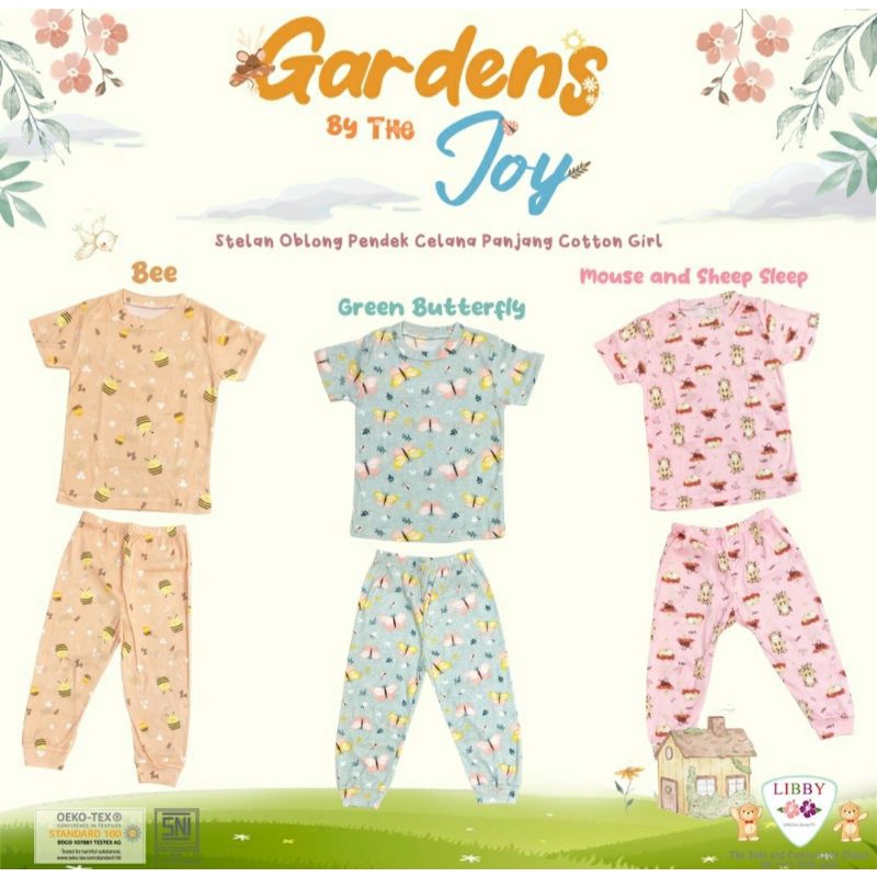 1 stel stelan oblong pendek celana panjang bahannya TIPIS ukuran 2L/xl/xxl  libby print