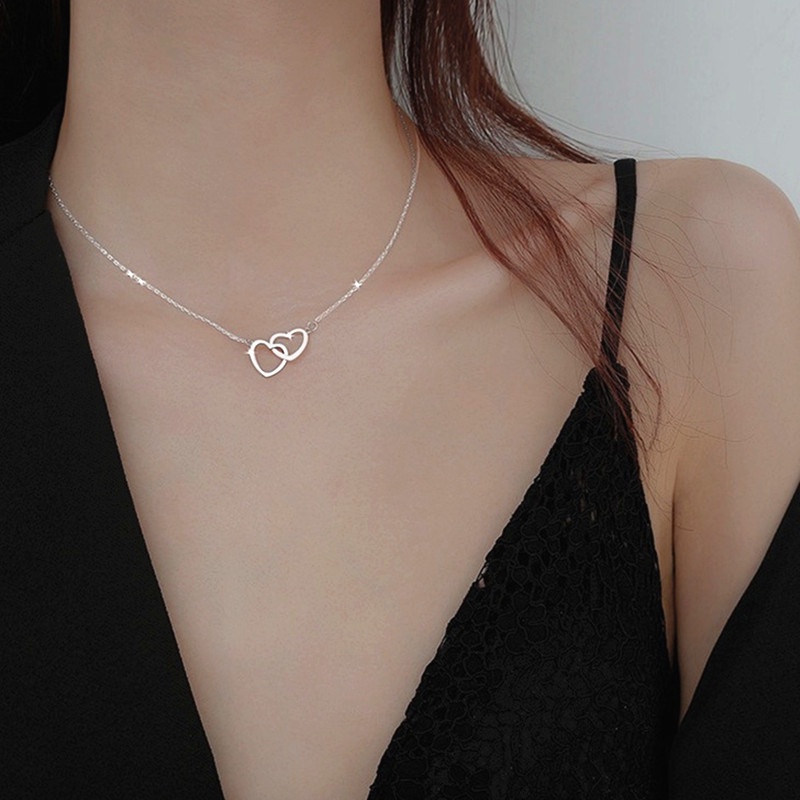 Titanium Kalung anti karat dan anti luntur Emas Hati simple Liontin Perhiasan Wanita