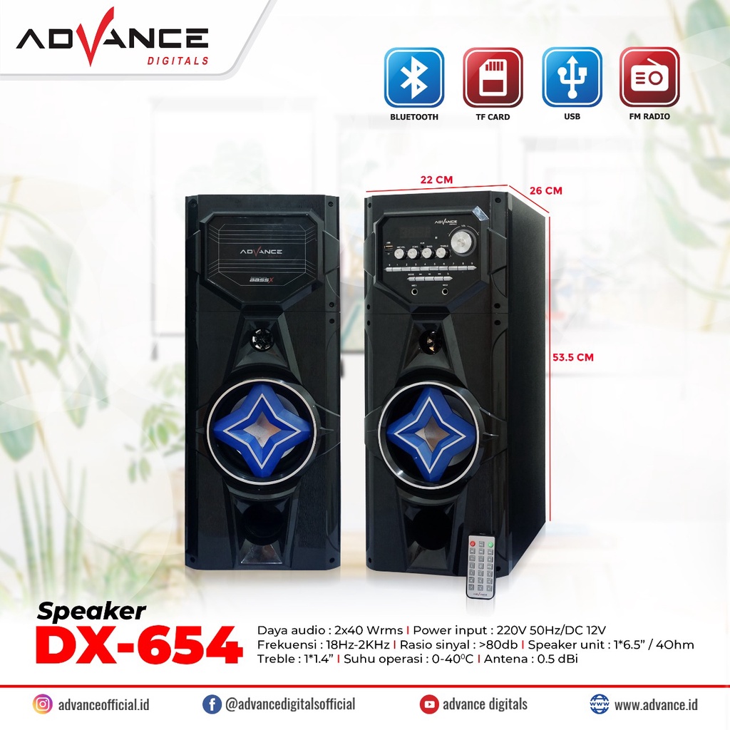 Speaker Multimedia Bluetooth karaoke Advance DX654