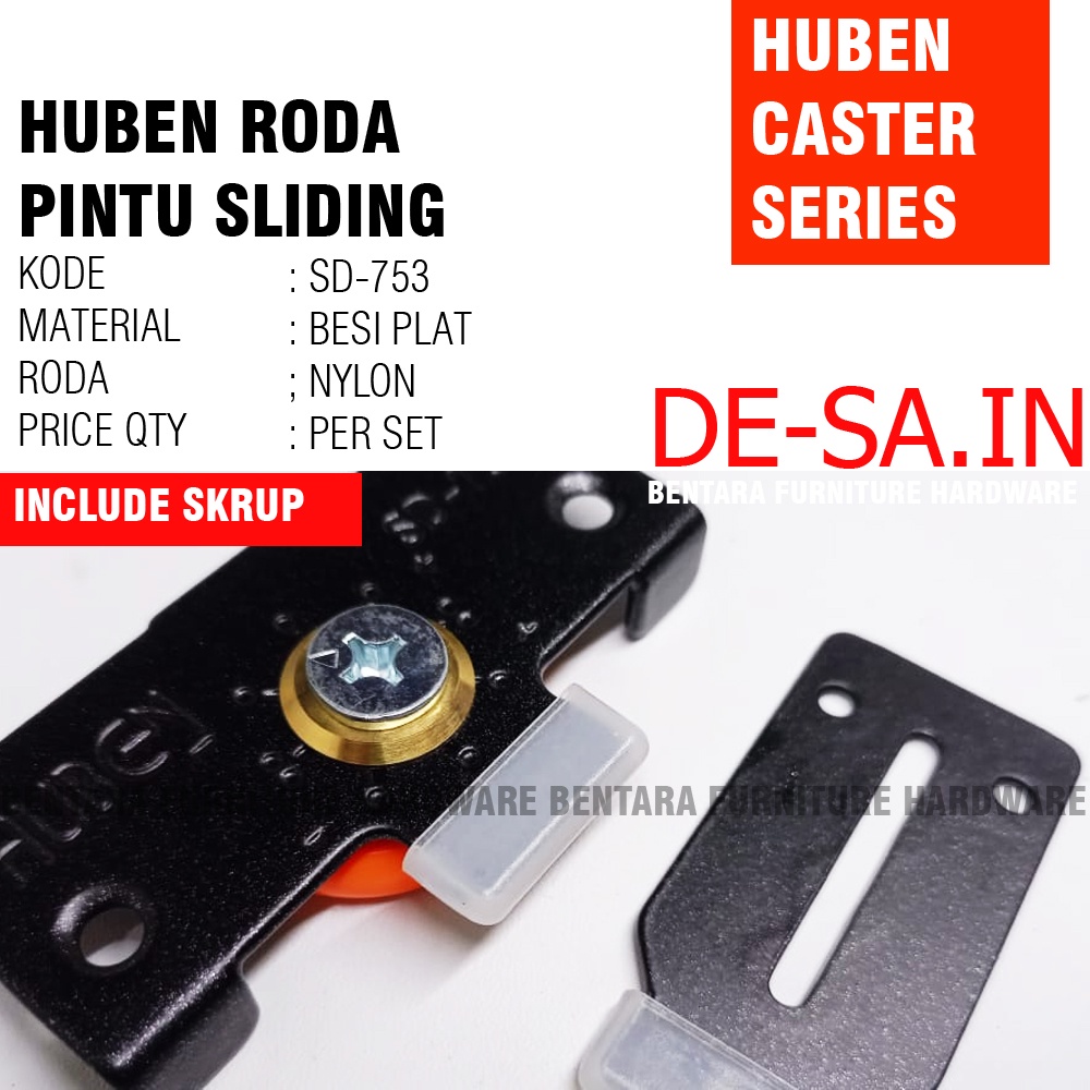 Huben SD-753 ORANYE Adjuster Sliding Door (Roda Pintu Geser) ORANGE