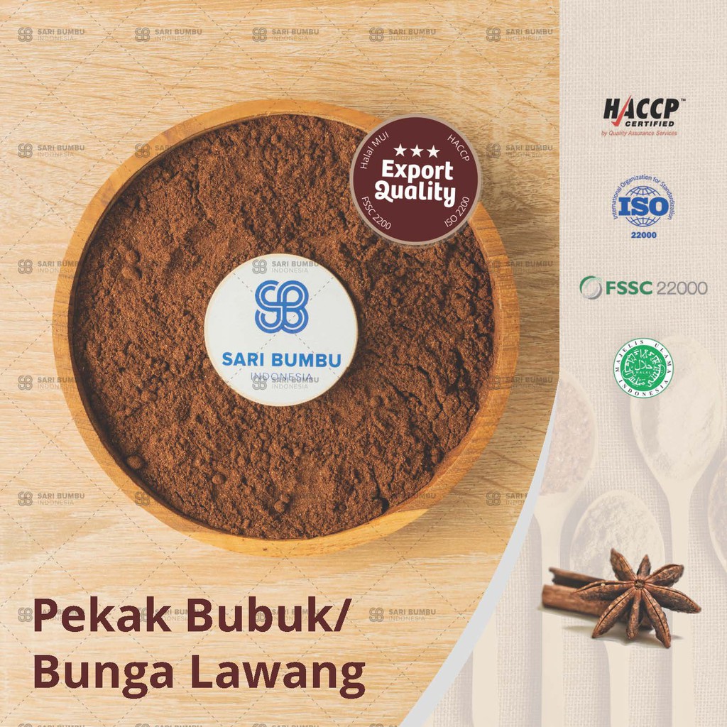 

Kaenomeefood-Bunga Lawang/Pekak Bubuk Premium 250gr Kualitas Ekspor sebagai Penyedap Rasa Halal MUI
