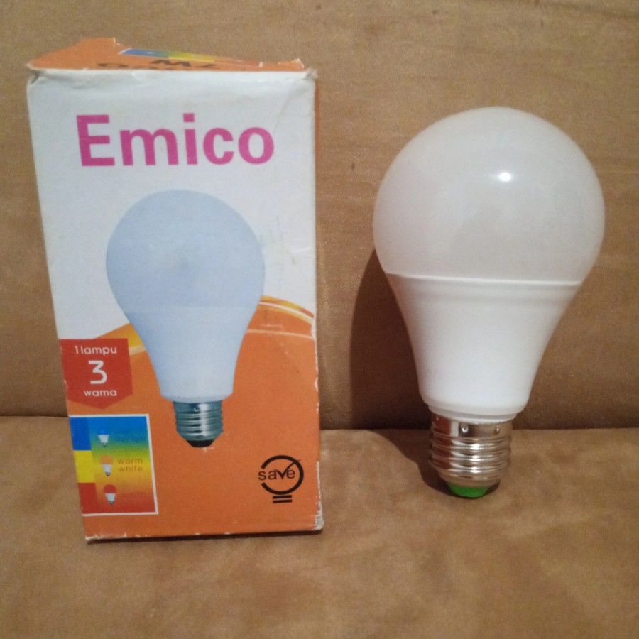 Lampu Bohlam Led Bulb Emico 7 Watt 3 Warna Murah