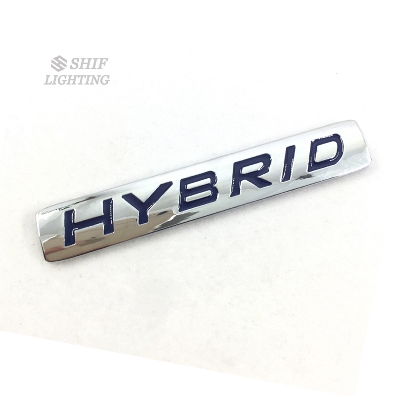 1Pc Stiker Emblem Logo Tulisan HYBRID Bahan Metal Untuk Dekorasi Bagasi Belakang Mobil