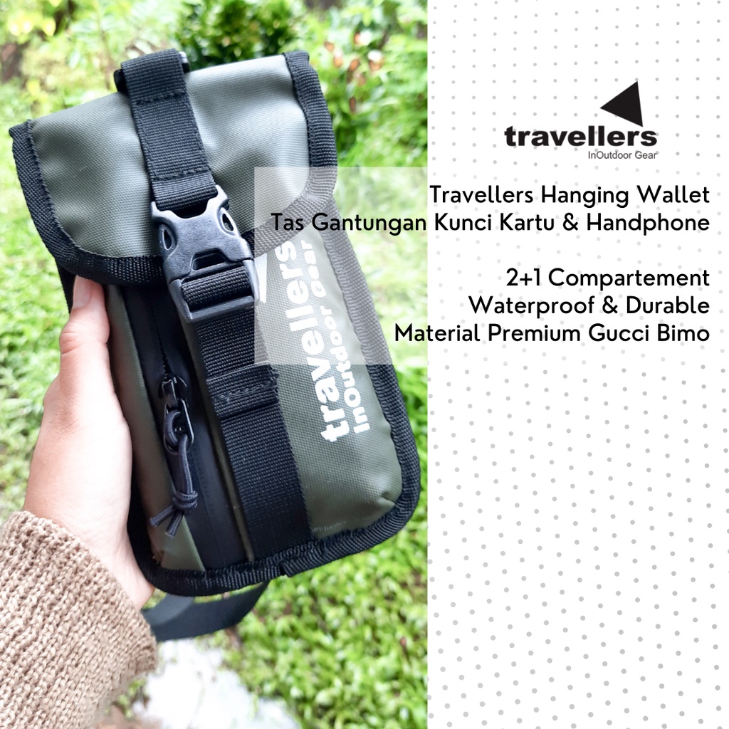 Travellers Tas Selempang Sling Bag Hanging Wallet Tas Gantungan Kunci Kartu Handphone