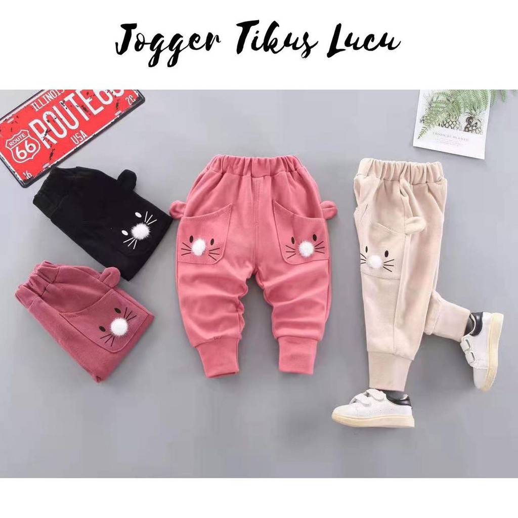 JOGGER TIKUS LUCU celana anak bayi jalan lucu Terlaris Murah Pergi Cewek Perempuan Cewe