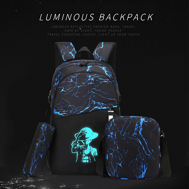 Highland  Tas ransel Pria 3in 1  Luminous Backpack Tas Punggung Sekolah Import TR804