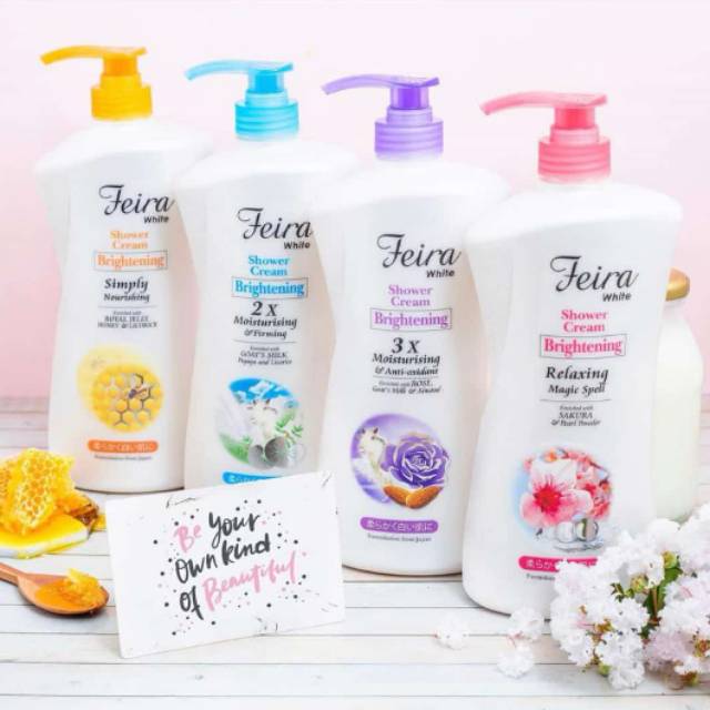 ⭐toko cosmetics.sby⭐FEIRA WHITE SHOWER CREAM 1000 ML/sabun cair/pigeon facial foam