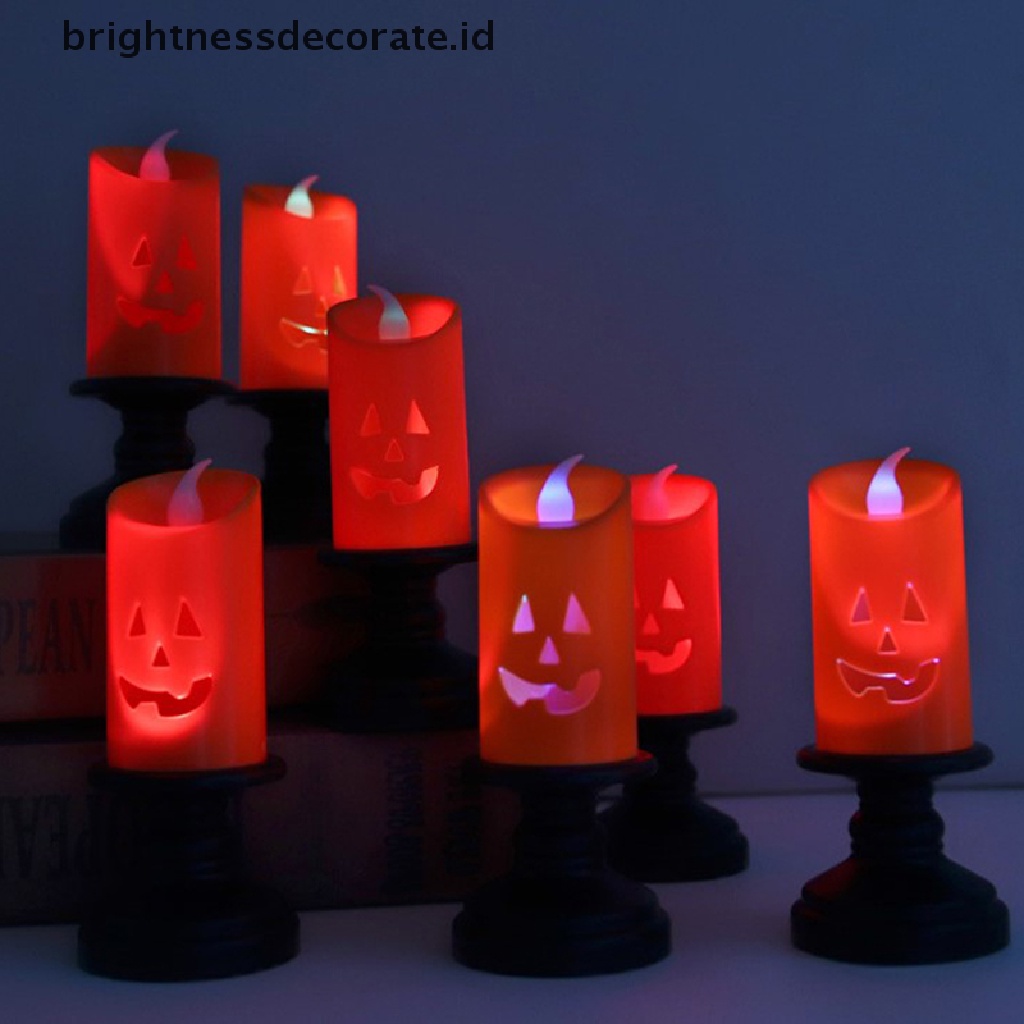 Lilin Led Bentuk Labu Warna-Warni Untuk Dekorasi Halloween