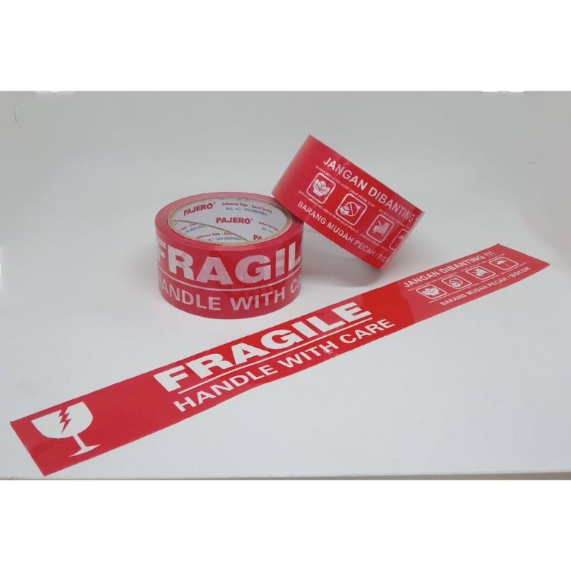 

Lakban Isolasi Tape Fragile Pajero Merah 54 Meter Lakban Fragile Selotip - ISTANA PRODUK