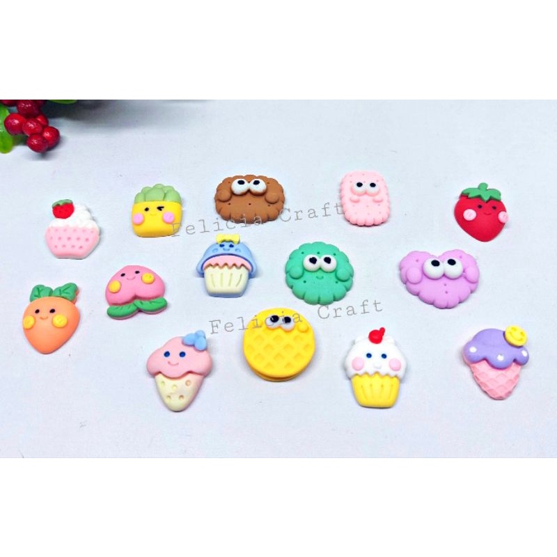 Clay resin cookies fruit cartoon