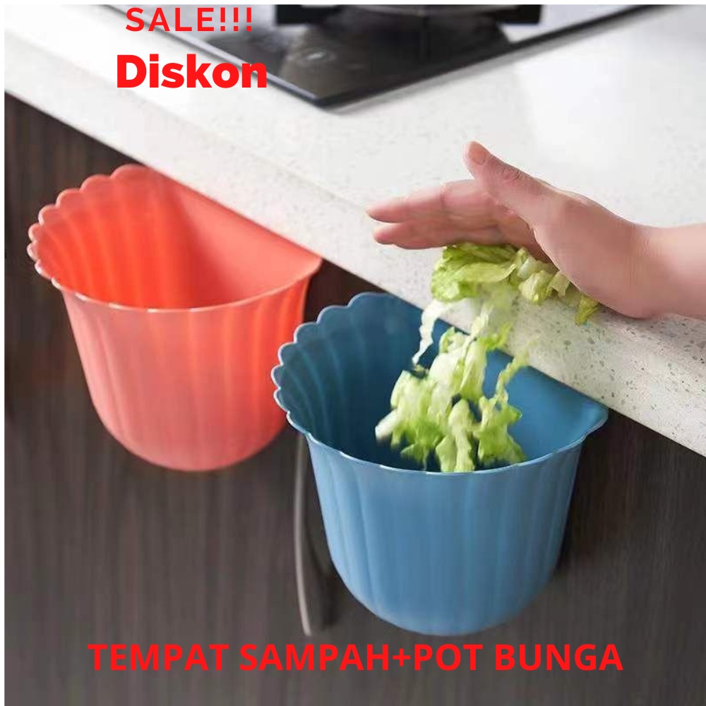tempat sampah multifungsi   tong sampah meja dapur   tempat sampah kamar   pot bunga