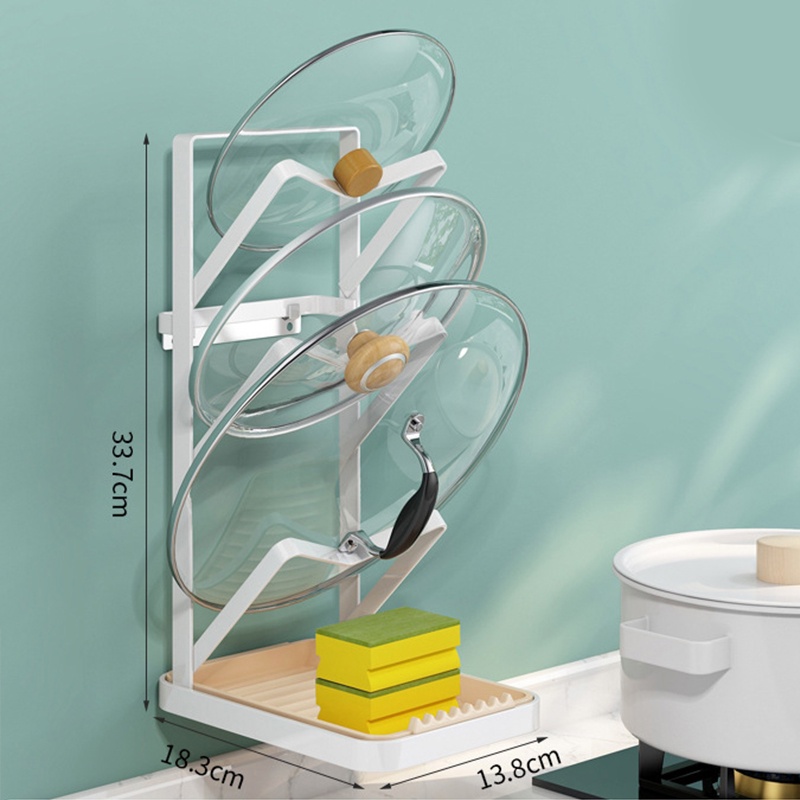 Dejavu Rak Tutup Panci Susun Gantung Rak Dapur Stainless Steel Minimalis Holder Organizer Tutup