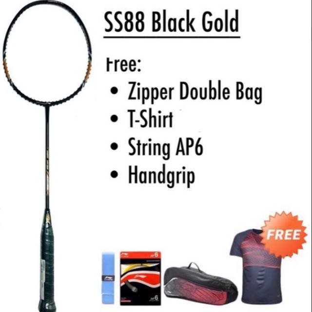 RAKET BADMINTON LINING SS88 BLACK GOLD ORIGINAL BULUTANGKIS HARGA MURAH SURABAYA ADHA SPORT