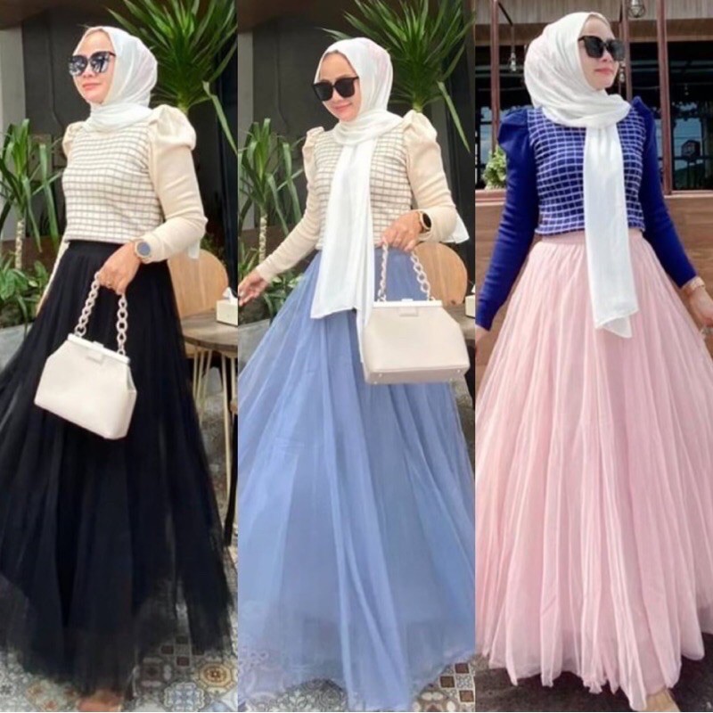 ROK TUTU IMPORT 3 LAYER WANITA KOREA MUSLIM ORIGINAL CA29