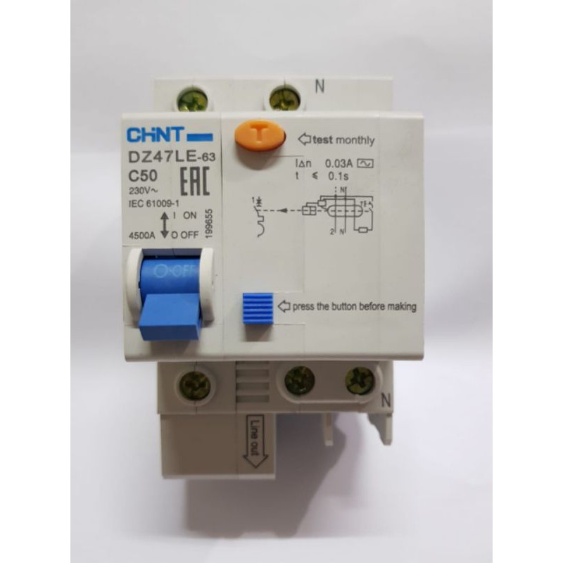 RCBO DZ47LE-63 1P + N 40-60A 30mA