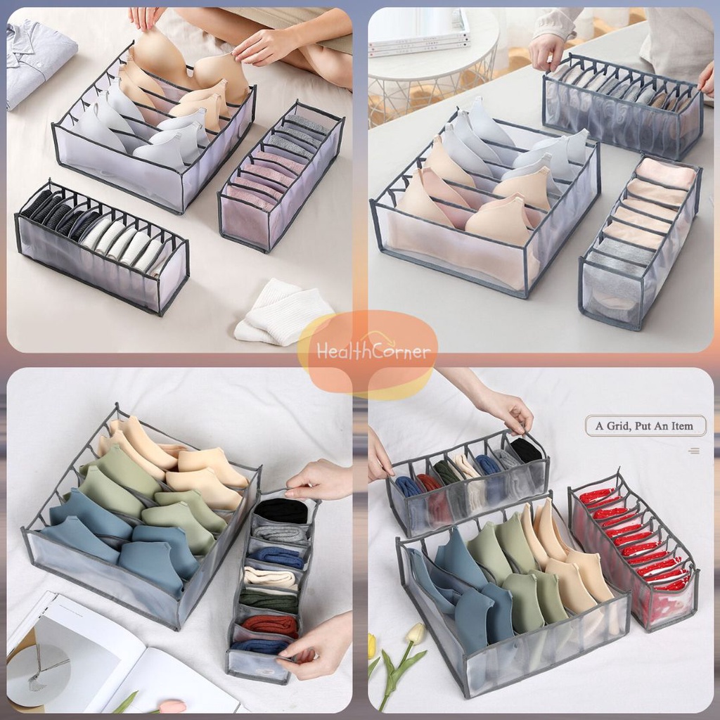 Kotak Penyimpanan 3in1 Tempat Pakaian Dalam Kaos Kaki Serbaguna Storage Box Socks