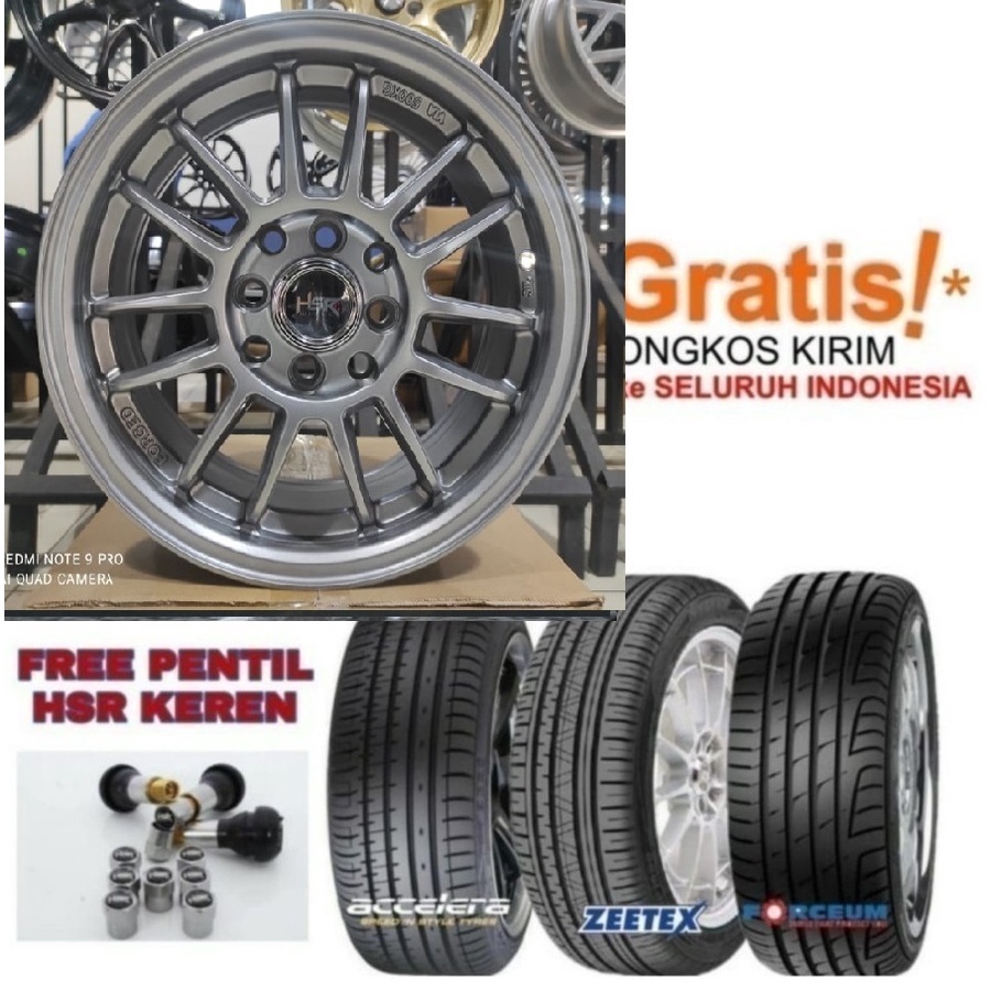 Paket Velg Mobil Ring 14 R14 HSR Wheel Revo R14 Agya Ayla Calya sigra brio avanza xenia livina Clio 