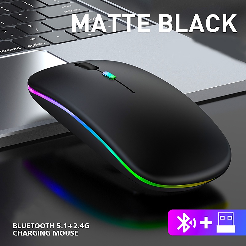 New bluetooth dual-mode wireless mouse charging mute computer notebook office gaming luminous mouse 2.4G