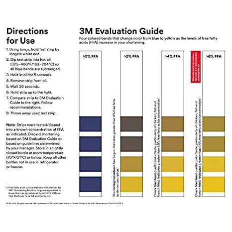 3M Low Range Frying Oil Quality Test Strips 1005 / Strip Test Kualitas Minyak Goreng