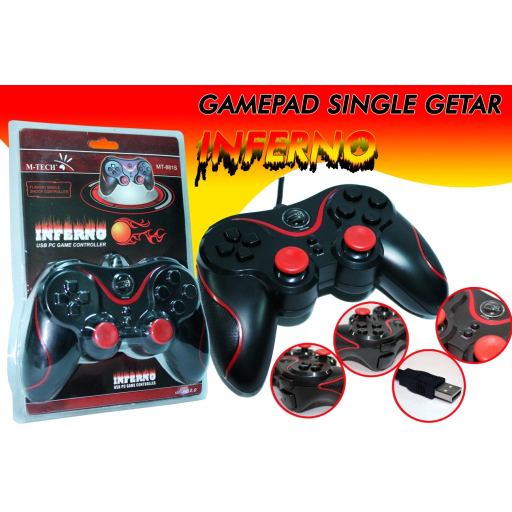 Gamepad single inferno m-tech usb 2.0 wired controller for pc ps3 ps4 mt-881s