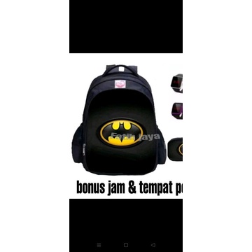 Tas sekolah anak laki - tas anak murah -tas anak batman - tas anak laki SD (BONUS TEMPAT PENSIL &amp; JAM LED)