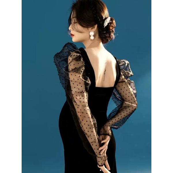 NEW Ready-to-wear 06 Maternity Gown for Photoshoot Dress Gaun Baju Hamil Hitam