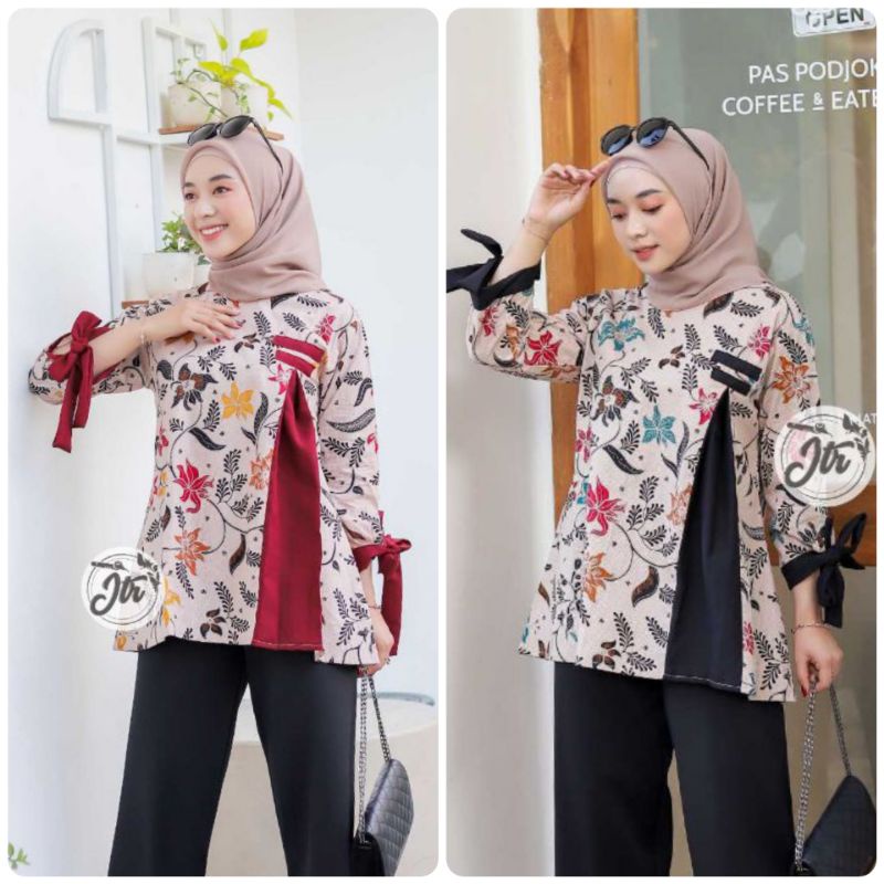 Ayana Blouse Batik Original Atasan Wanita Kekinian Size : M, L, XL