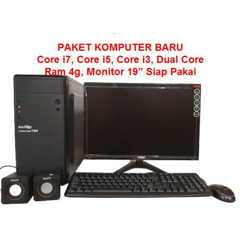 PAKET KOMPUTER CORE i5-2400 3.1G GEN 3 - MONITOR 19 INCI WIDE - HARDISK 500G - RAM 4G - KEYBOARD MOUSE SPEAKER - KOMPUTER CORE I5-2400