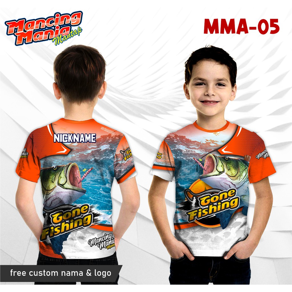 Jersey anak mancing mania kaos baju fishing