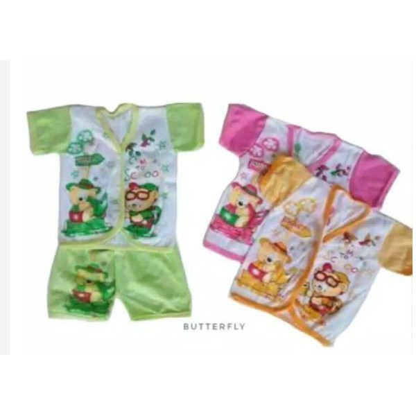 1 Lusin Setelan Baju Bayi lengan pendek+celana pendek bahan Halus