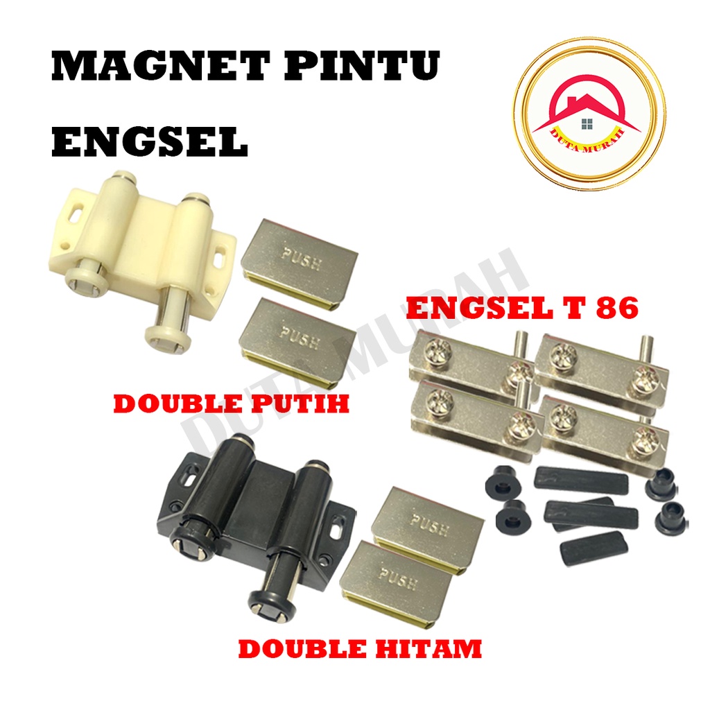 Engsel Kaca Jepit Magnet Double Push Open Pintu Kaca