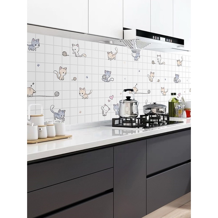 DODORY HL0205 wallpaper Dinding Dapur Kitchen desain kartun Anti Air Dan Minya 3D