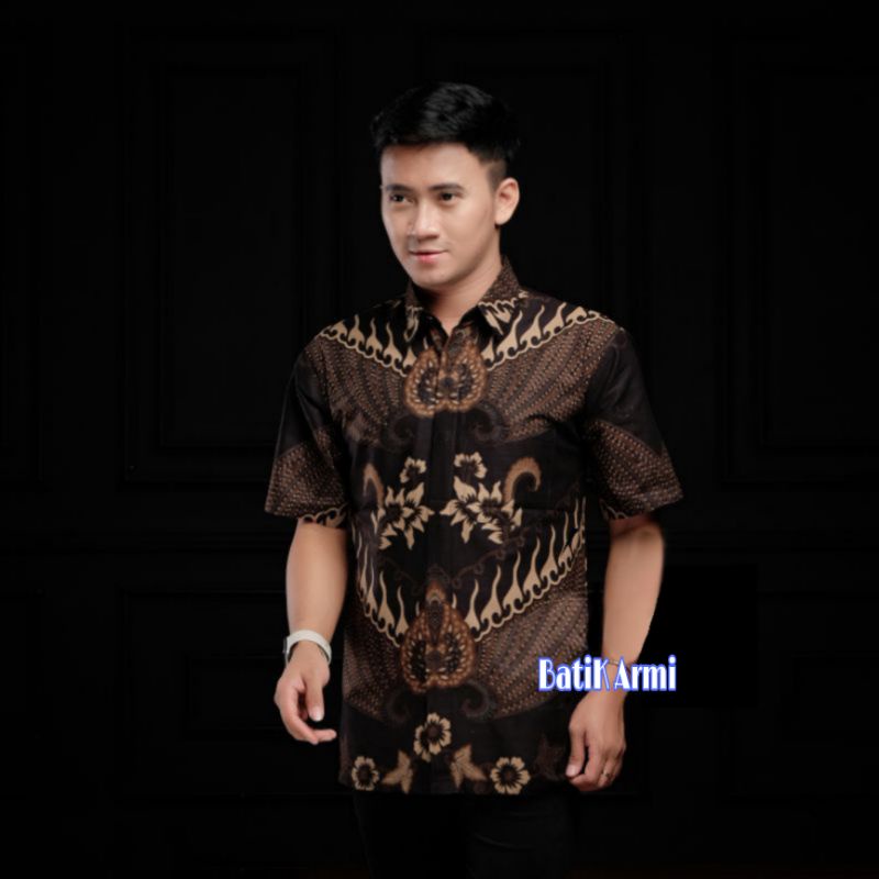 KEMEJA BATIK PRIA LENGAN PENDEK BIG SIZE JUMBO ARMI