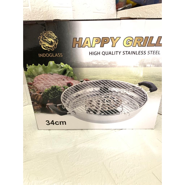 Happy grill stainless / barbeque / panggangan stainless (Free japitan,kuas, tusuk sate 30pcs)