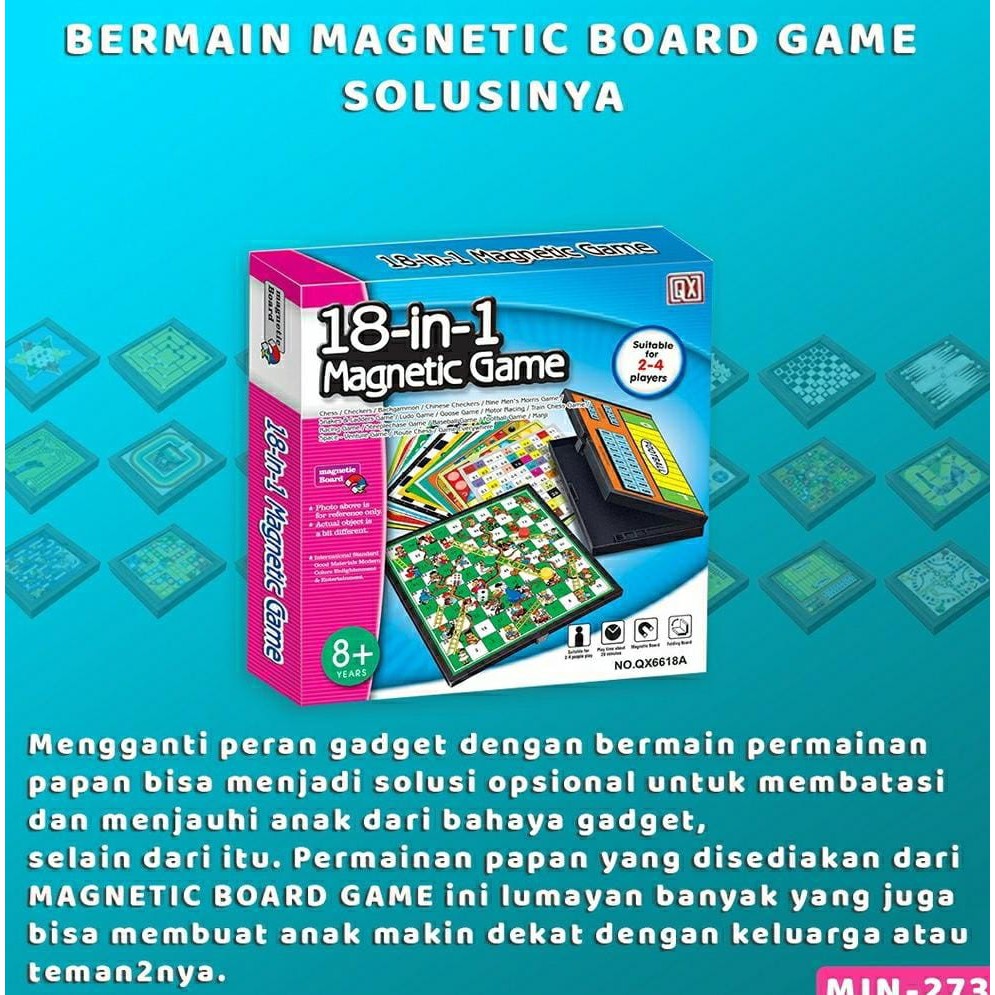 18 IN 1 MAGNETIC GAME FAMILY BOARD GAME QX6618A